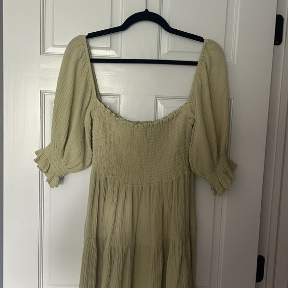 Light green, short sleeve, smock dress from Few Moda. Brand is OPT, medium - Picture 5 of 6